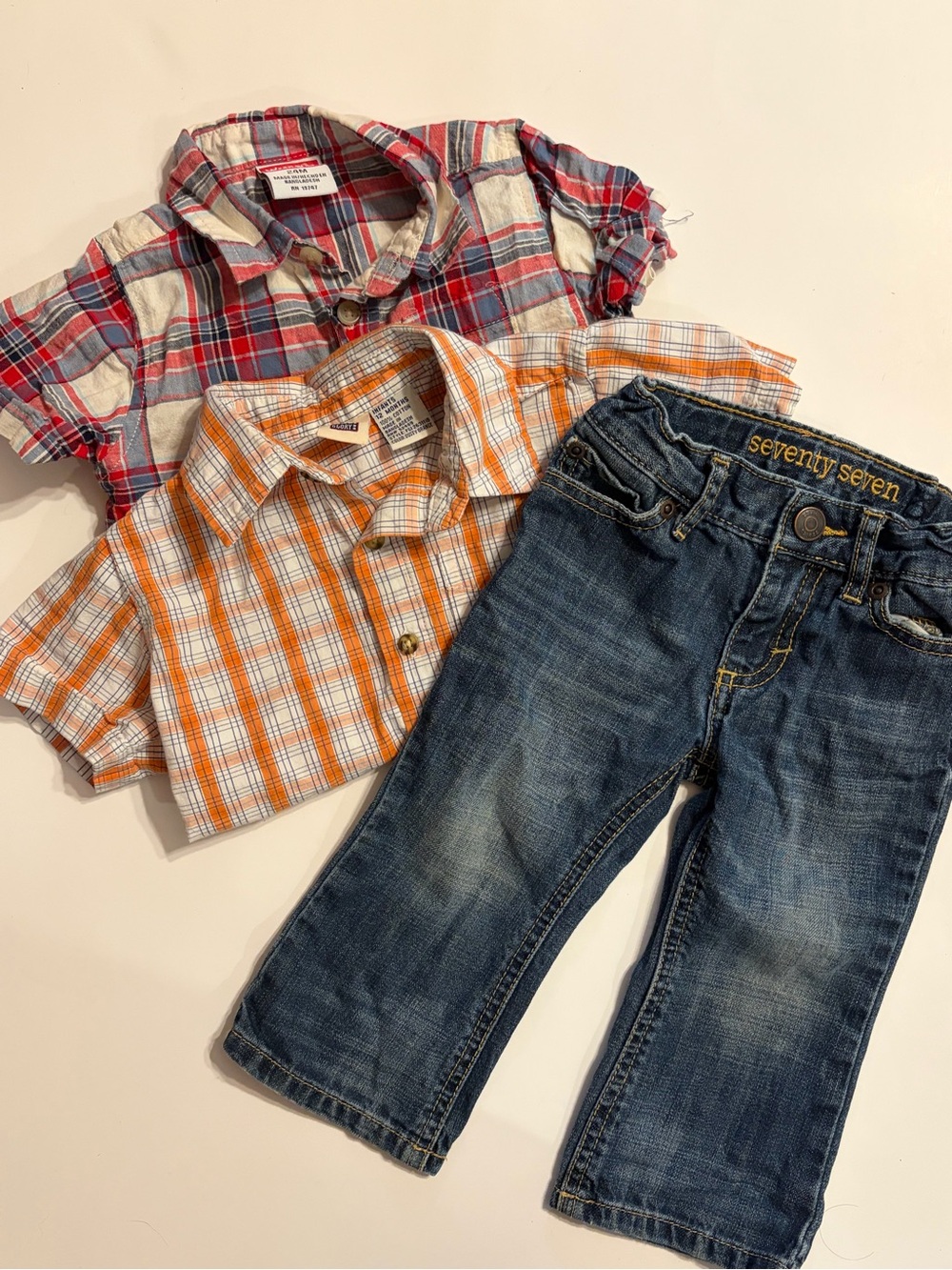 12-24 Month Boys Toddler Outfit Lot Dress Shirt Jeans Wrangler Faded Glory Y2K